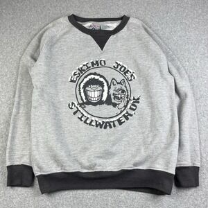 Vintage Eskimo Joe's Sweatshirt Mens Medium Stillwater Gray Logo Made In USA 90s